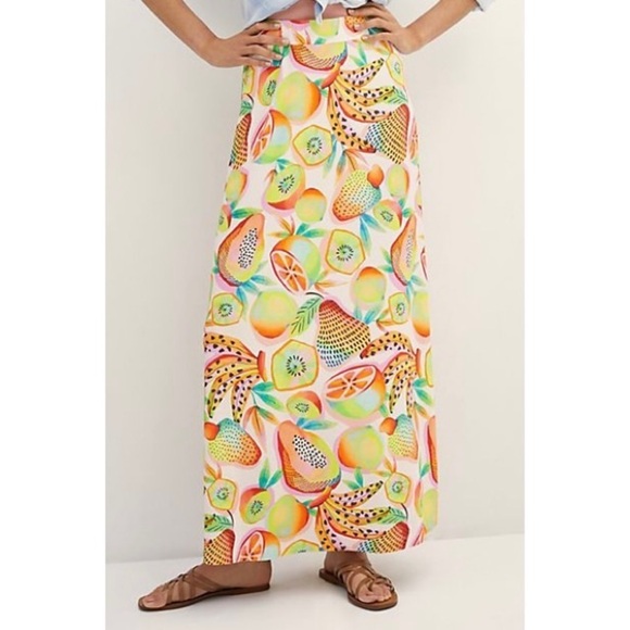 NEW ANTHROPOLOGIE FARM RIO Fruits Maxi Skirt